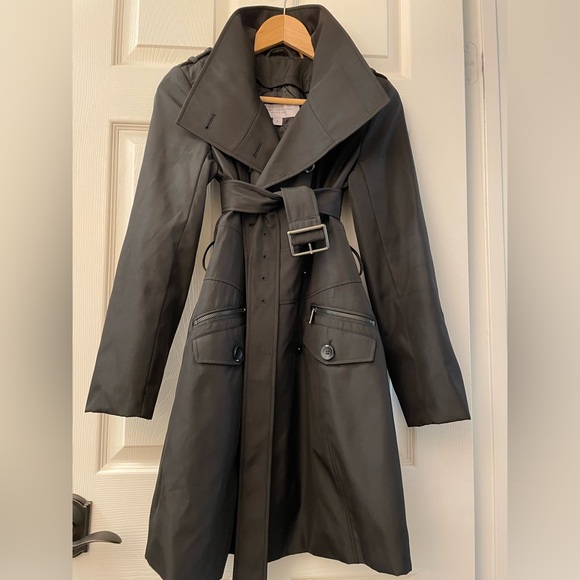 Marc New York Jackets & Blazers - XS Marc New York Classic Black Knee Length Trench Coat Double Breasted NWOT new!